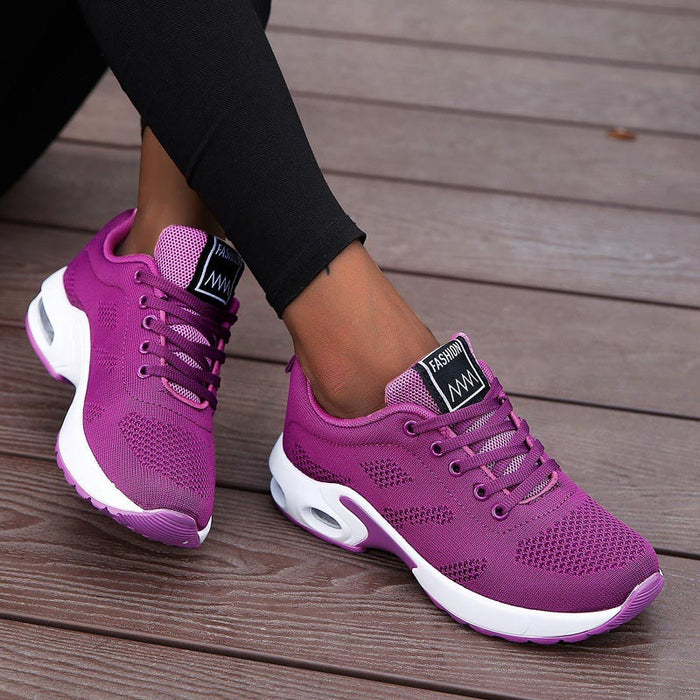 Oversize Summer Air Cushion Women Sport Shoes Women&#39;s Sneakers Lady Sports Shoes Breathable Running Shoes Female Purple GME-0097