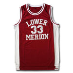 #33 Kobe Bryant Lower Merion Headgear Men's Maroon High School Retro basketball Jersey Embroidered