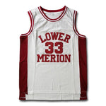 #33 Kobe Bryant Lower Merion Headgear Men's Maroon High School Retro basketball Jersey Embroidered