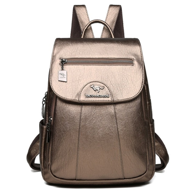 2020 Women Leather Backpacks High Quality Female Vintage Backpack For Girls School Bag Travel Bagpack Ladies Sac A Dos Back Pack