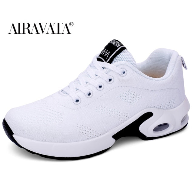 Fashion Women Lightweight Sneakers Outdoor Sports Breathable Mesh Comfort Running Shoes Air Cushion Lace Up