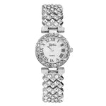 Luxury Women Rose Gold Watch Fashion Ladies Quartz Diamond Wristwatch Elegant Female Bracelet Watches 2pcs Set Reloj Mujer