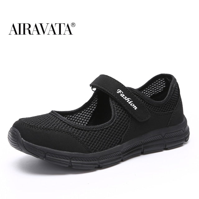 Summer Breathable Women Sneakers Healthy Walking Mary Jane Shoes Sporty Mesh Sport Running Mother Gift Light Flats 35-42 Size