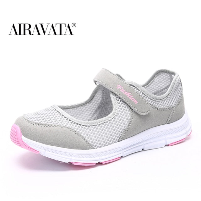 Summer Breathable Women Sneakers Healthy Walking Mary Jane Shoes Sporty Mesh Sport Running Mother Gift Light Flats 35-42 Size