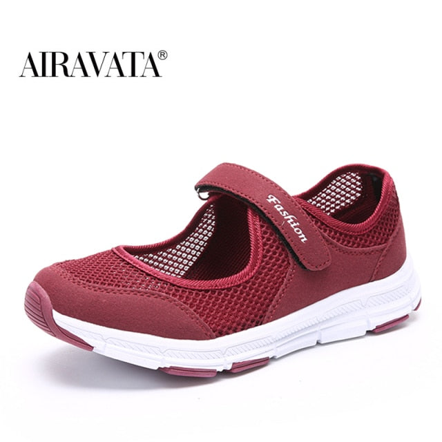 Summer Breathable Women Sneakers Healthy Walking Mary Jane Shoes Sporty Mesh Sport Running Mother Gift Light Flats 35-42 Size