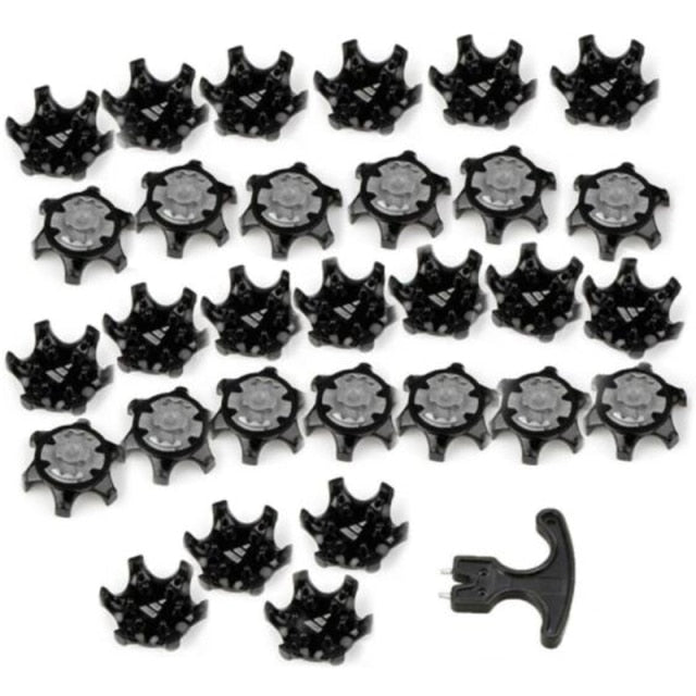 30Pcs Golf Shoe Spikes Removal Tool Black Clamp Cleats Studs Replacement Plastic Comfort Durability with Removal Tool