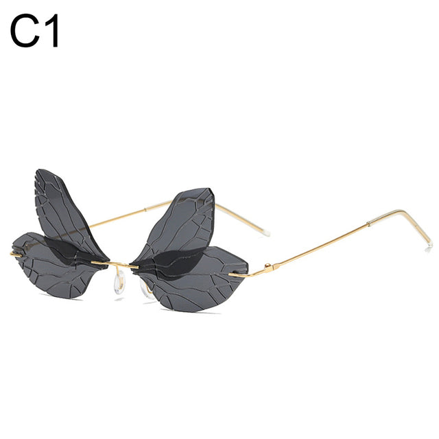 UV400 Trendy Tassel Sunglasses Fashion Retro Rimless Sun Glasses Steampunk Sunglasses Shades Funny Clouds Shaped Eyeglasses