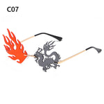 UV400 Trendy Tassel Sunglasses Fashion Retro Rimless Sun Glasses Steampunk Sunglasses Shades Funny Clouds Shaped Eyeglasses
