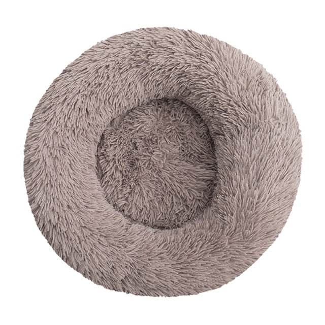 Long Plush Dog Bed Cushion Large Dogs Bed House Pet Round Cushion Bed Pet Kennel Super Soft Fluffy Comfortable for Cat Dog House