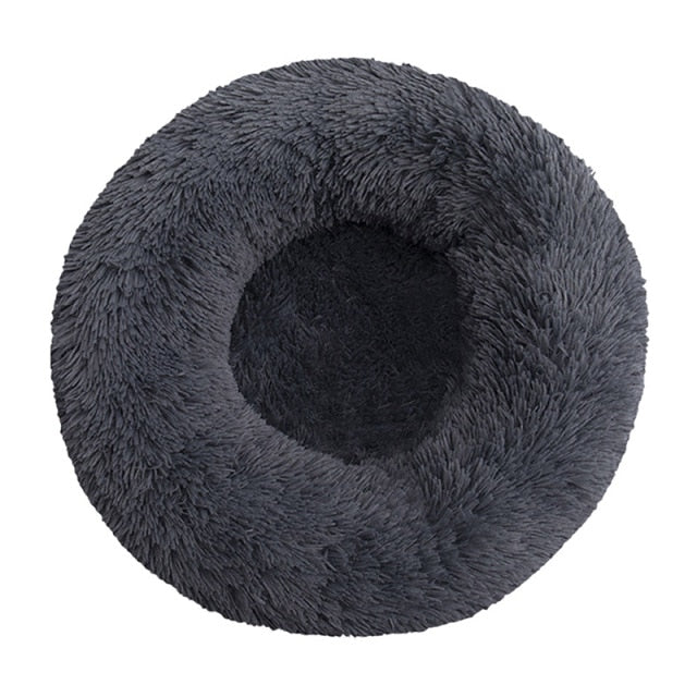 Long Plush Dog Bed Cushion Large Dogs Bed House Pet Round Cushion Bed Pet Kennel Super Soft Fluffy Comfortable for Cat Dog House