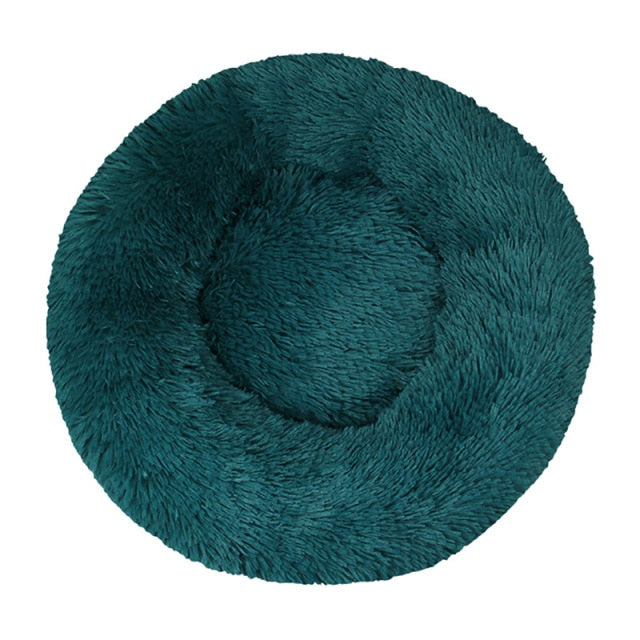 Long Plush Dog Bed Cushion Large Dogs Bed House Pet Round Cushion Bed Pet Kennel Super Soft Fluffy Comfortable for Cat Dog House