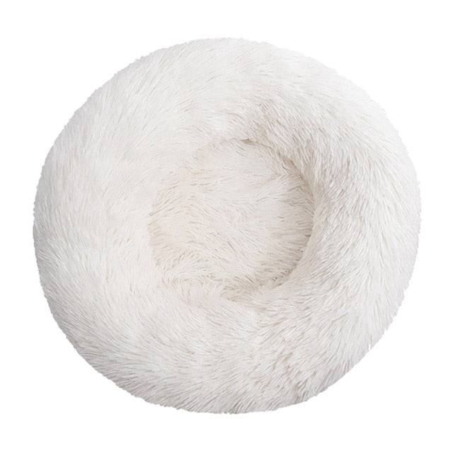 Long Plush Dog Bed Cushion Large Dogs Bed House Pet Round Cushion Bed Pet Kennel Super Soft Fluffy Comfortable for Cat Dog House