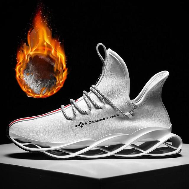 Men Casual Shoes Leather Sneakers Unique Blade Sole High-quality Cushioning Outdoor Athletic Jogging Off white Shoes Scarpe Uomo