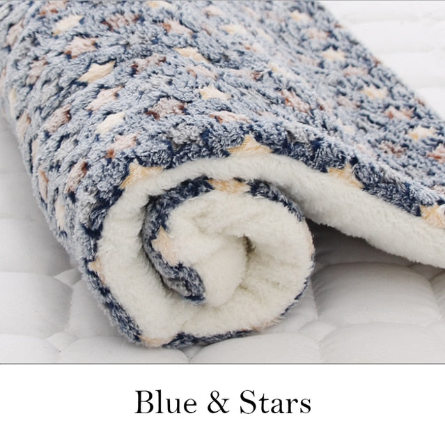 Dog Mat Dog Bed Thickened Pet Cat Soft Fleece Pad Blanket Bed Mat Cushion Home Portable Washable Rug Keep Warm Pet Supplies