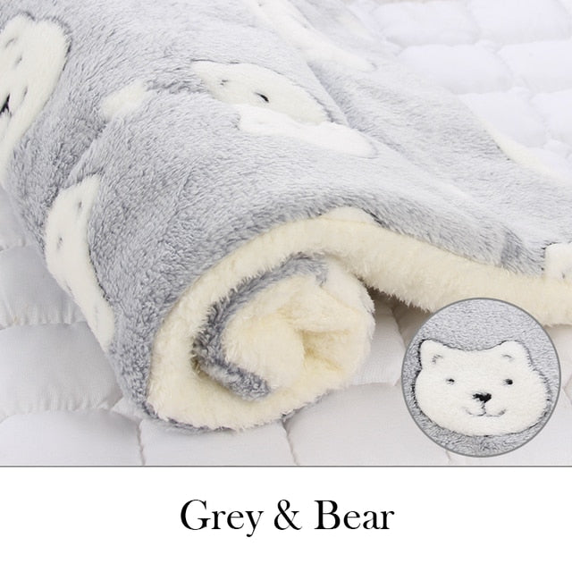 Dog Mat Dog Bed Thickened Pet Cat Soft Fleece Pad Blanket Bed Mat Cushion Home Portable Washable Rug Keep Warm Pet Supplies