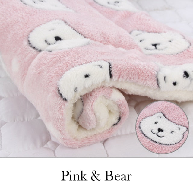 Dog Mat Dog Bed Thickened Pet Cat Soft Fleece Pad Blanket Bed Mat Cushion Home Portable Washable Rug Keep Warm Pet Supplies