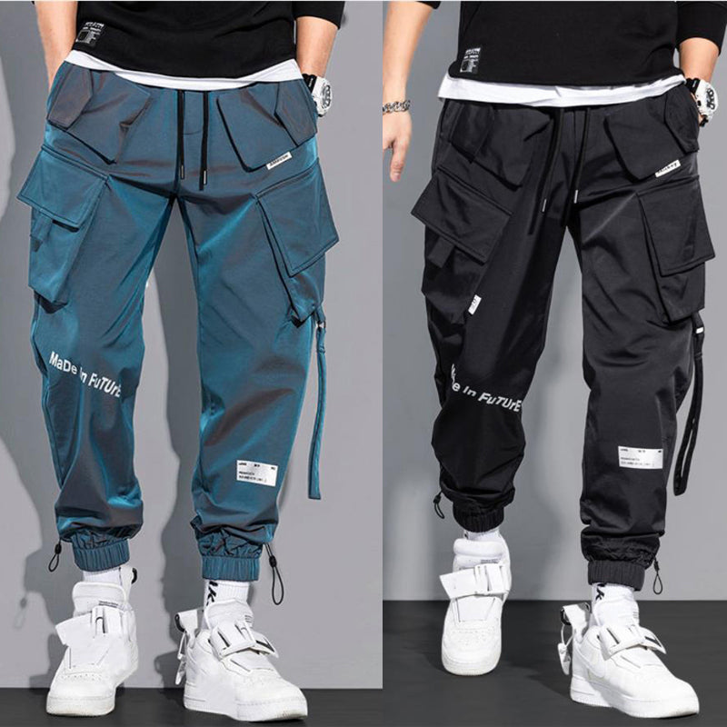 Men's Cargo Pants Fashion Hip Hop Multi-pocket Trousers Trendy Streetwear Solid Sweatpants Pantalones Casuales Para Hombre