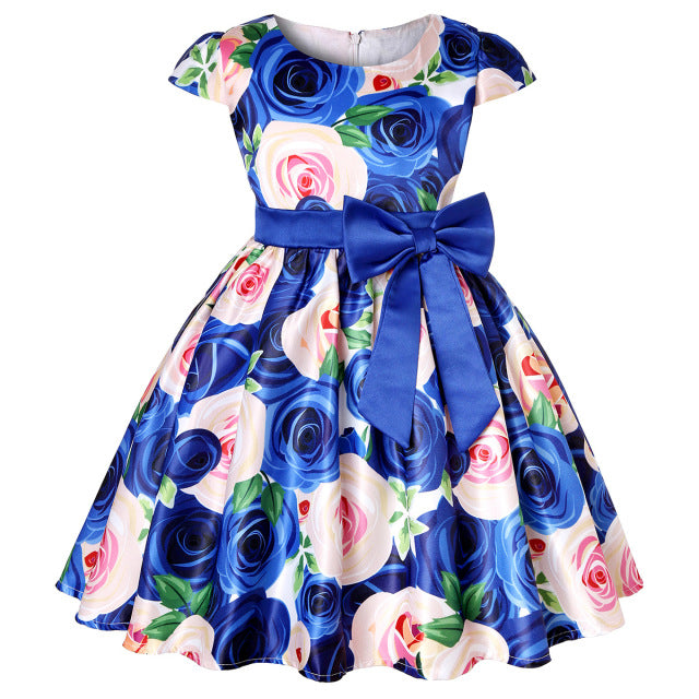 New Girls Kids Flower Elegant Causal Princess Party Dresses Children Clothing Christmas Birthday Wedding Party Baby Girl Dress