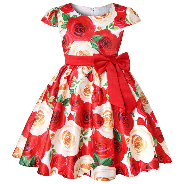 New Girls Kids Flower Elegant Causal Princess Party Dresses Children Clothing Christmas Birthday Wedding Party Baby Girl Dress