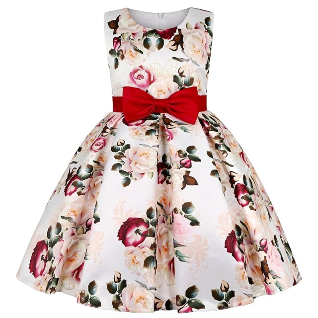 New Girls Kids Flower Elegant Causal Princess Party Dresses Children Clothing Christmas Birthday Wedding Party Baby Girl Dress