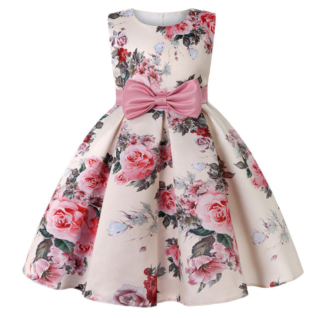New Girls Kids Flower Elegant Causal Princess Party Dresses Children Clothing Christmas Birthday Wedding Party Baby Girl Dress
