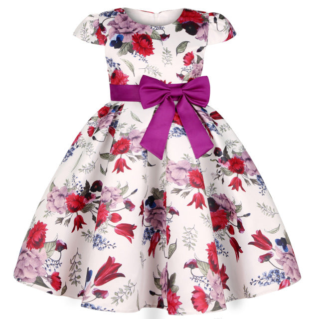 New Girls Kids Flower Elegant Causal Princess Party Dresses Children Clothing Christmas Birthday Wedding Party Baby Girl Dress