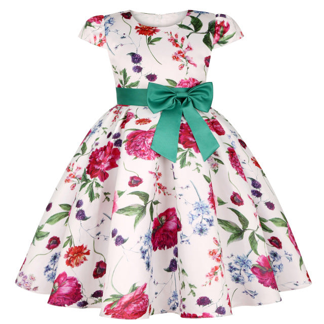 New Girls Kids Flower Elegant Causal Princess Party Dresses Children Clothing Christmas Birthday Wedding Party Baby Girl Dress