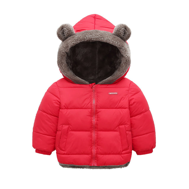 Kids Cotton Clothing Thickened Down Girls Jacket Baby Winter Warm Coat Kids Zipper Hooded Costume Boys Outwear JYF