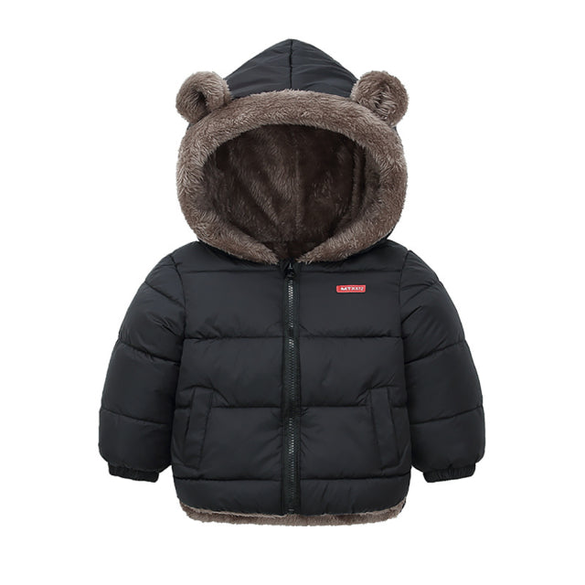 Kids Cotton Clothing Thickened Down Girls Jacket Baby Winter Warm Coat Kids Zipper Hooded Costume Boys Outwear JYF
