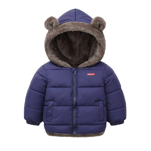 Kids Cotton Clothing Thickened Down Girls Jacket Baby Winter Warm Coat Kids Zipper Hooded Costume Boys Outwear JYF