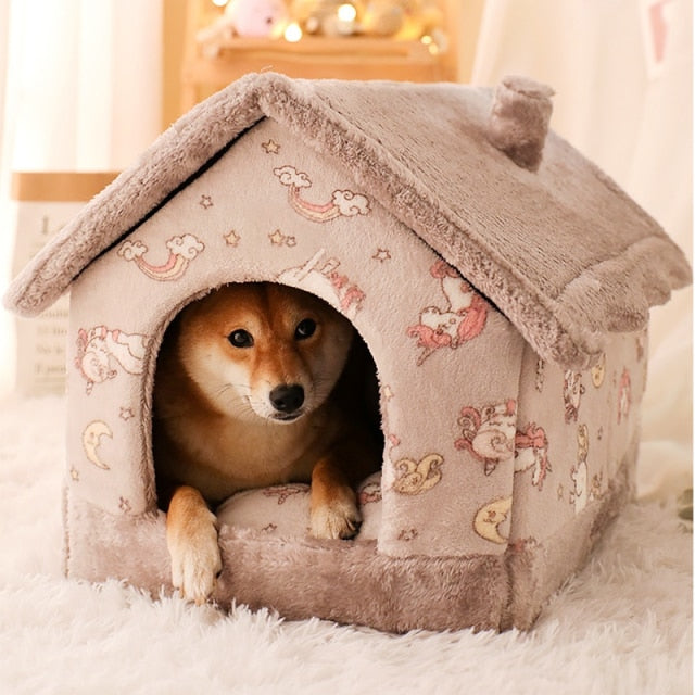 Foldable Dog House Kennel Bed Mat For Small Medium Dogs Cats Winter Warm Cat bed Nest Pet Products Basket Pets Puppy Cave Sofa