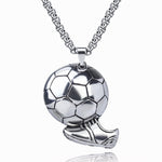 Charm Football Soccer Boots Shoes Basketball Pendant Necklace Men Boy Children Gift Necklaces Sporty Style Association Jewelry