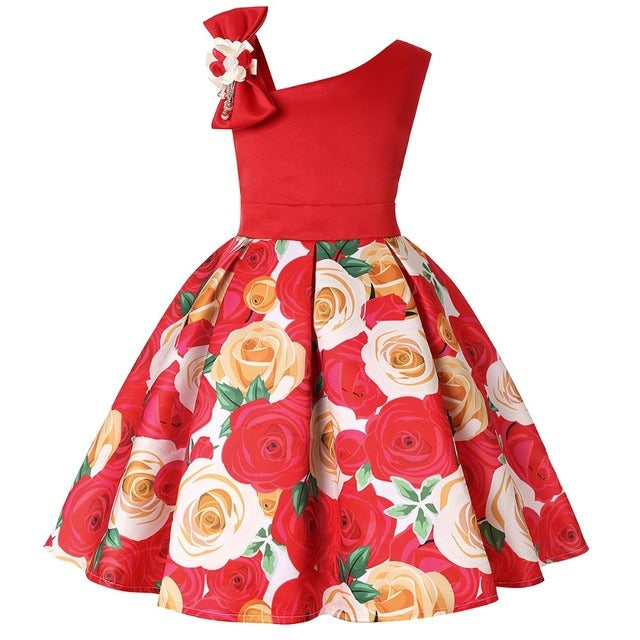 New Girls Kids Flower Elegant Causal Princess Party Dresses Children Clothing Christmas Birthday Wedding Party Baby Girl Dress