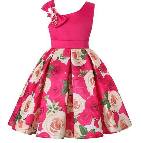 New Girls Kids Flower Elegant Causal Princess Party Dresses Children Clothing Christmas Birthday Wedding Party Baby Girl Dress