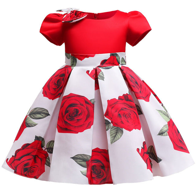 New Girls Kids Flower Elegant Causal Princess Party Dresses Children Clothing Christmas Birthday Wedding Party Baby Girl Dress