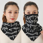 Women Cotton Mask Scarf Face Mascarillas Wraps Floral Print Lady Warm Neck Scarves Foulard Bandana Reusable Outdoor Riding Masks