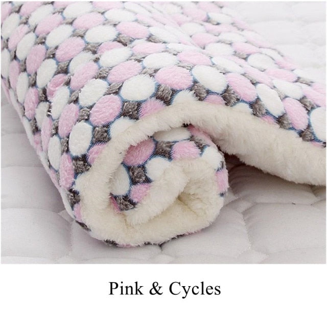 Dog Mat Dog Bed Thickened Pet Cat Soft Fleece Pad Blanket Bed Mat Cushion Home Portable Washable Rug Keep Warm Pet Supplies