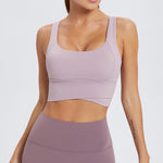 Naked Feeling Yoga Crop Top Quakeproof  Fitness Sports Bra For Women Running Workout Wear Ladies Athletic Training Tank Vest
