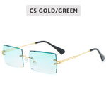 2022 Retro Sunglasses Women Brand Designer Fashion Rimless Gradient Sun Glasses Shades Cutting Lens Ladies Frameless Eyeglasses