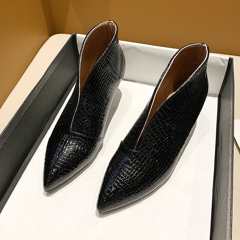 2021 New Women for Shoes Casual Pumps Short Boots Sexy High Heels Pointed V-mouths Ladies Dress shoes OL Daily Shoes