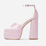 2021 New Ladies Sandals Summer Shoes Sexy Thick High Heels Thick Platform Buckle Crystal Dress Party Wedding Shoes Woman Pumps