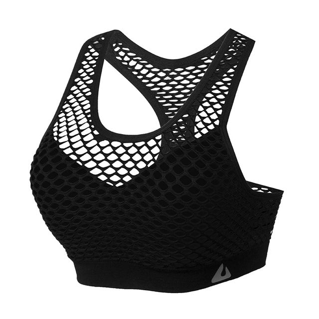 Women Gym Fitness Underwear Hollow Breathable  Sexy Running Yoga Bra Athletic Sportswear Ladies Sports Bra Push Up Crop Tops