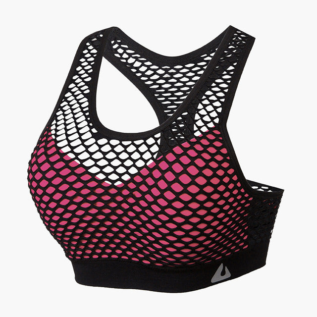 Women Gym Fitness Underwear Hollow Breathable  Sexy Running Yoga Bra Athletic Sportswear Ladies Sports Bra Push Up Crop Tops