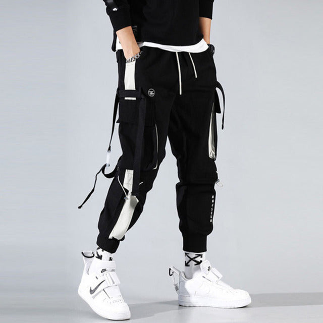 New Streetwear Men&#39;s Multi Pockets Cargo Harem Pants Hip Hop Casual Male Track Pants Joggers Trousers Fashion Harajuku Men Pants