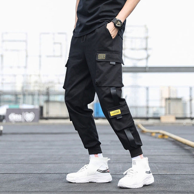 New Streetwear Men&#39;s Multi Pockets Cargo Harem Pants Hip Hop Casual Male Track Pants Joggers Trousers Fashion Harajuku Men Pants