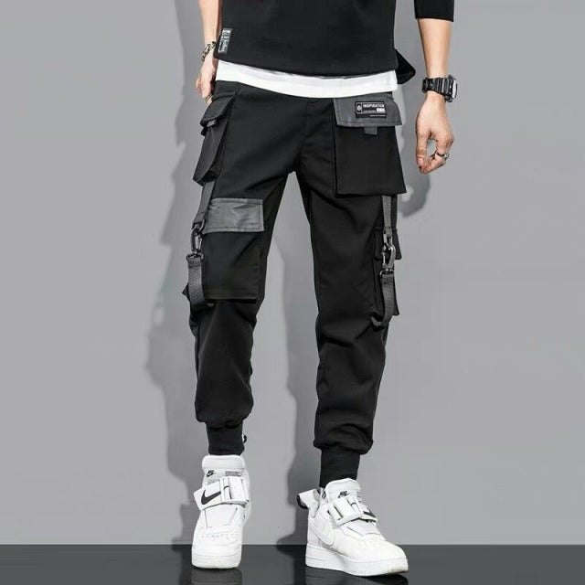 New Streetwear Men's Multi Pockets Cargo Harem Pants Hip Hop Casual Male Track Pants Joggers Trousers Fashion Harajuku Men Pants