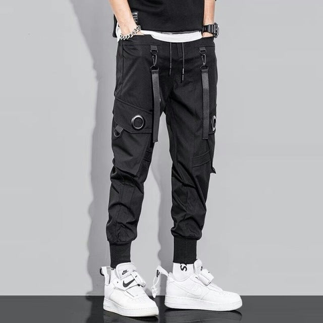 New Streetwear Men&#39;s Multi Pockets Cargo Harem Pants Hip Hop Casual Male Track Pants Joggers Trousers Fashion Harajuku Men Pants