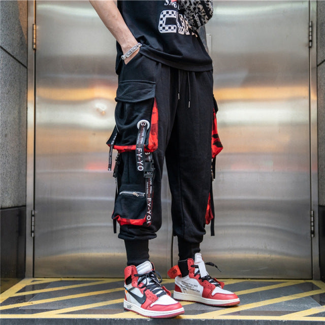 New Streetwear Men&#39;s Multi Pockets Cargo Harem Pants Hip Hop Casual Male Track Pants Joggers Trousers Fashion Harajuku Men Pants