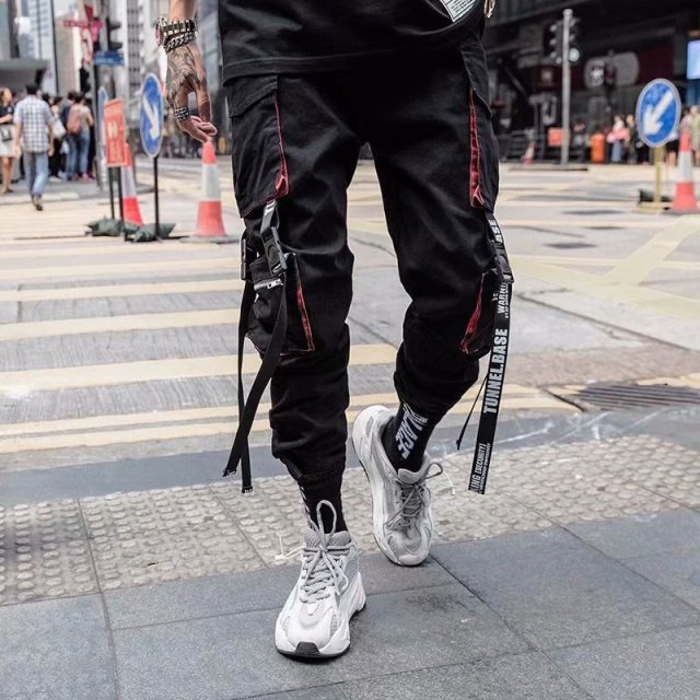 New Streetwear Men's Multi Pockets Cargo Harem Pants Hip Hop Casual Male Track Pants Joggers Trousers Fashion Harajuku Men Pants