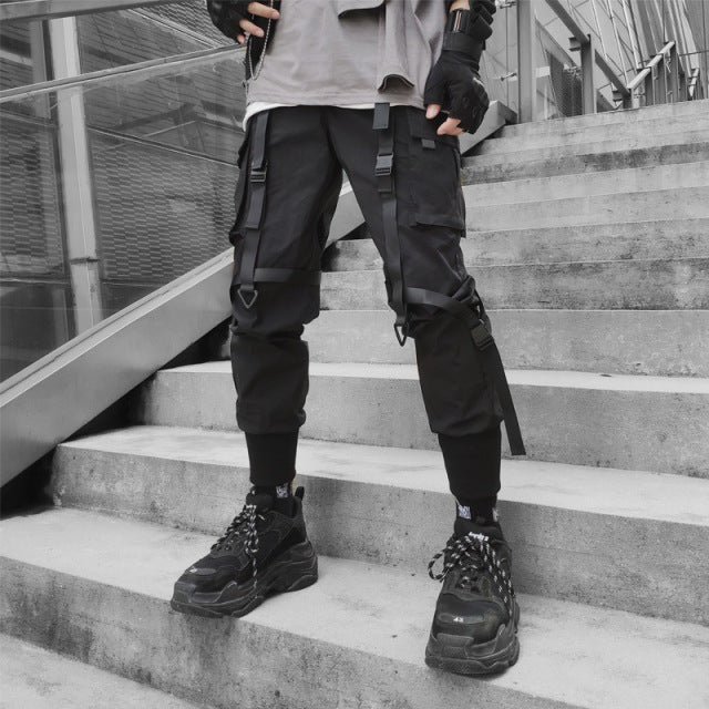 New Streetwear Men's Multi Pockets Cargo Harem Pants Hip Hop Casual Male Track Pants Joggers Trousers Fashion Harajuku Men Pants